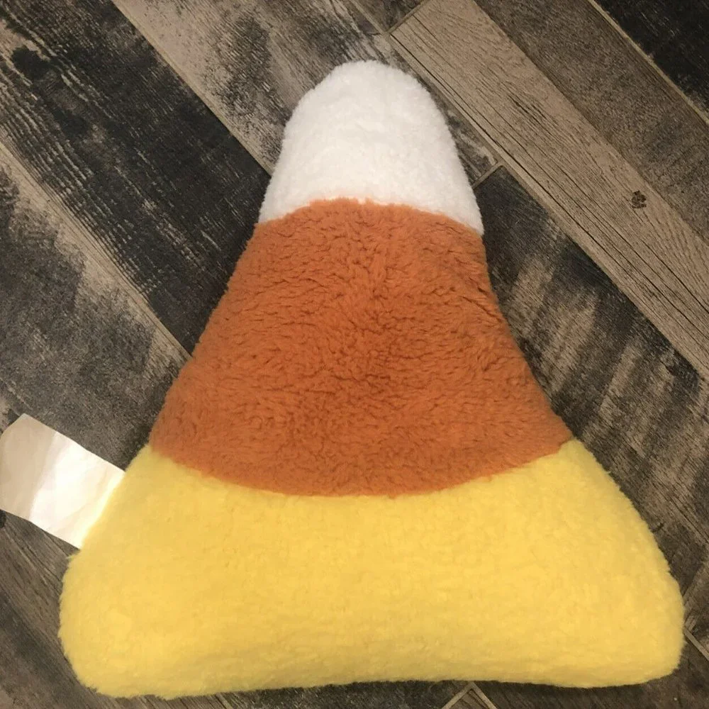 New NOVOGRATZ Halloween Hypoallergenic Candy‎ Corn Plush Sherpa Pillow 18